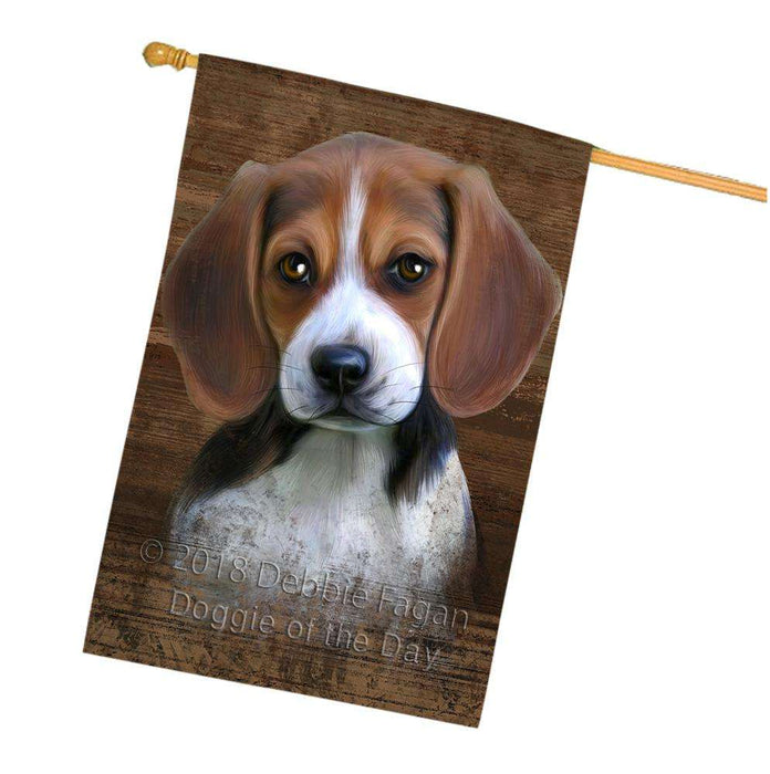 Rustic Beagle Dog House Flag FLG50346