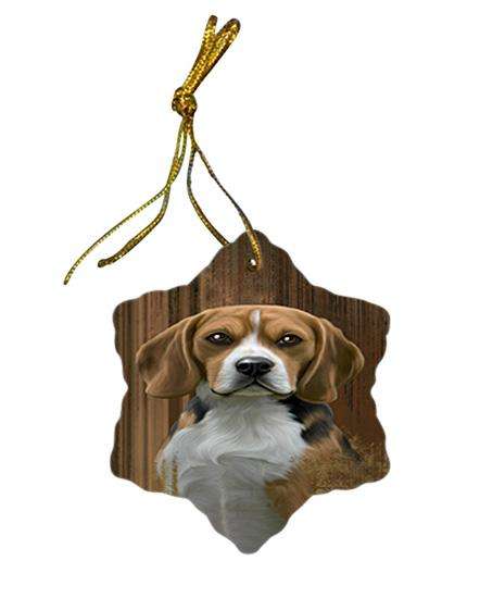 Rustic Beagle Dog Star Porcelain Ornament SPOR50312