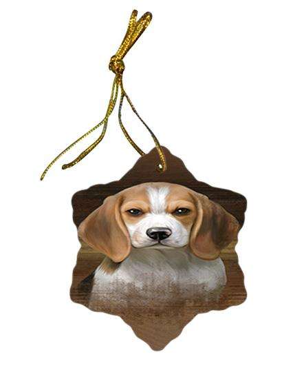 Rustic Beagle Dog Star Porcelain Ornament SPOR50313