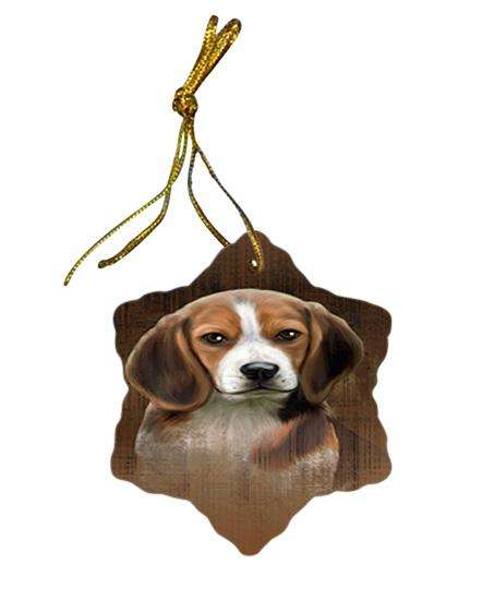 Rustic Beagle Dog Star Porcelain Ornament SPOR50316