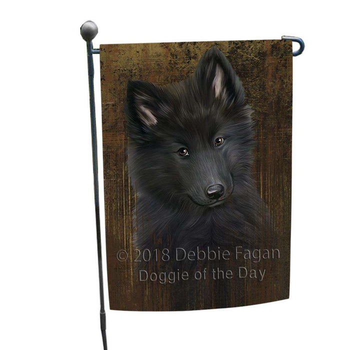 Rustic Belgian Shepherd Dog Garden Flag GFLG50215