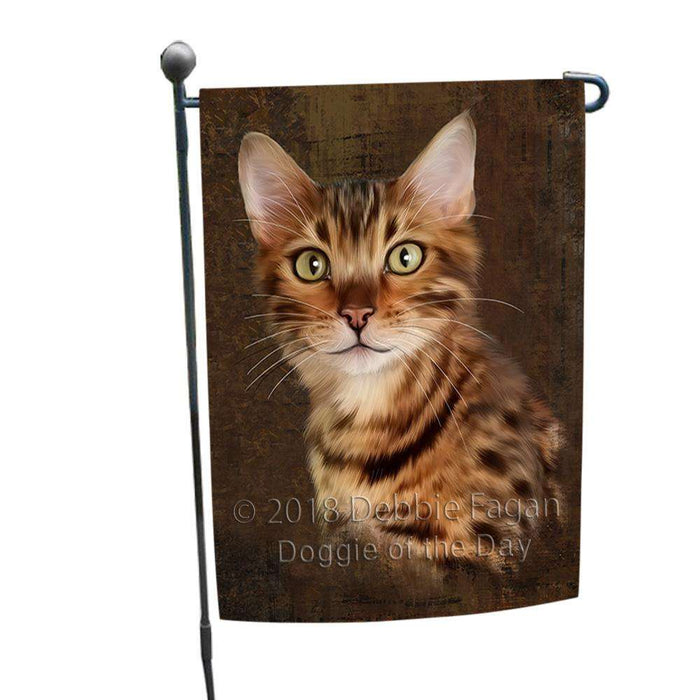 Rustic Bengal Cat Garden Flag GFLG54471