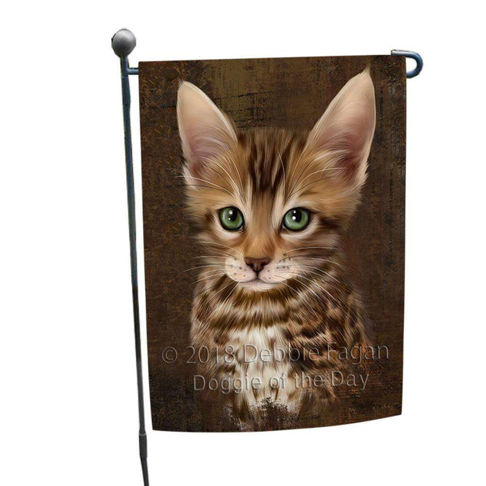 Rustic Bengal Cat Garden Flag GFLG54472