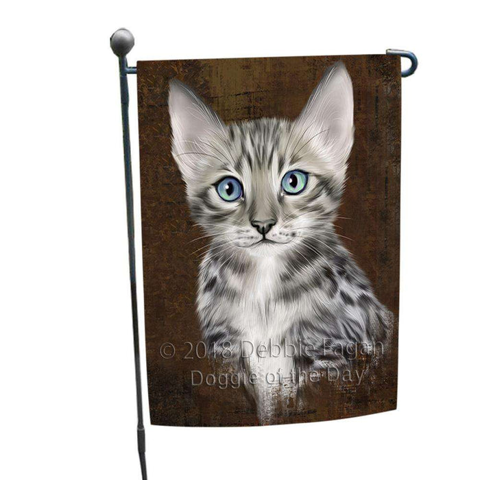 Rustic Bengal Cat Garden Flag GFLG54473