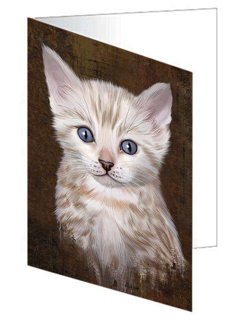 Rustic Bengal Cat Handmade Artwork Assorted Pets Greeting Cards and Note Cards with Envelopes for All Occasions and Holiday Seasons GCD67265