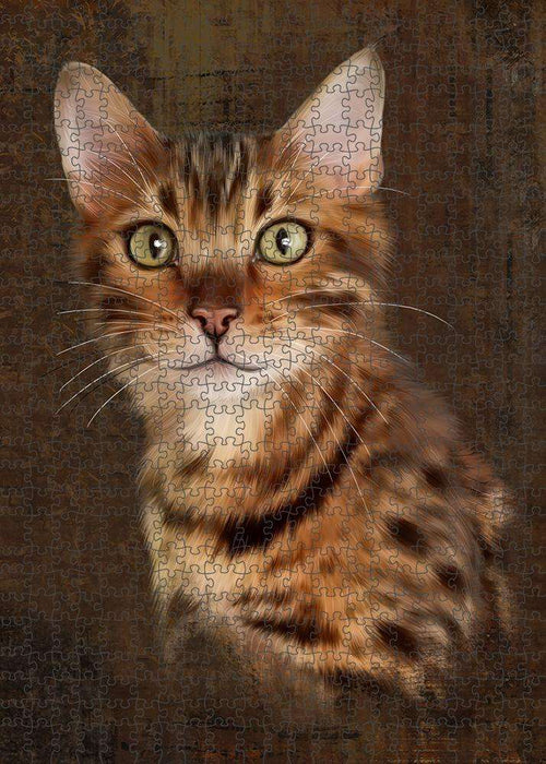 Rustic Bengal Cat Puzzle with Photo Tin PUZL84792