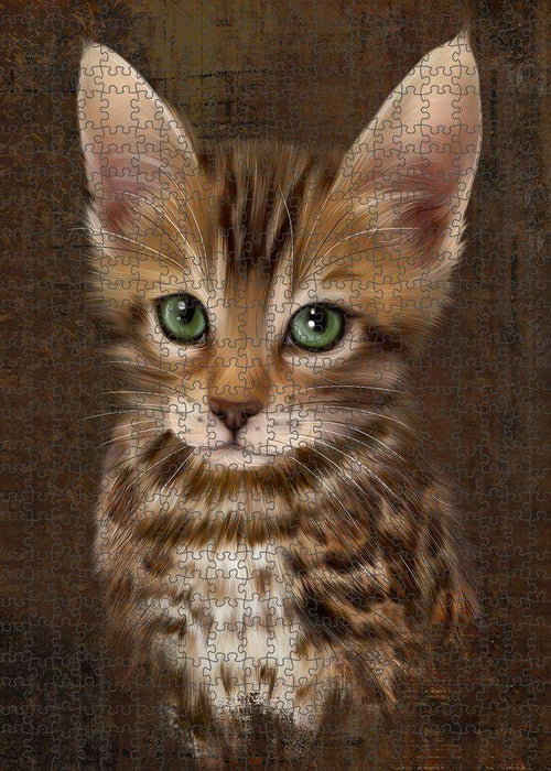 Rustic Bengal Cat Puzzle with Photo Tin PUZL84796