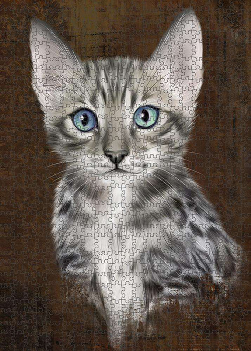 Rustic Bengal Cat Puzzle with Photo Tin PUZL84800