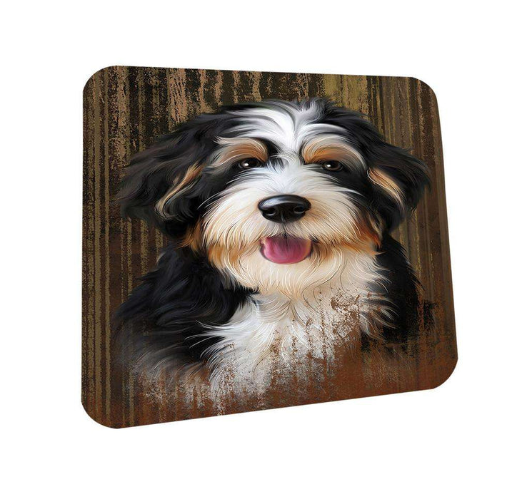 Rustic Bernedoodle Dog Coasters Set of 4 CST50289