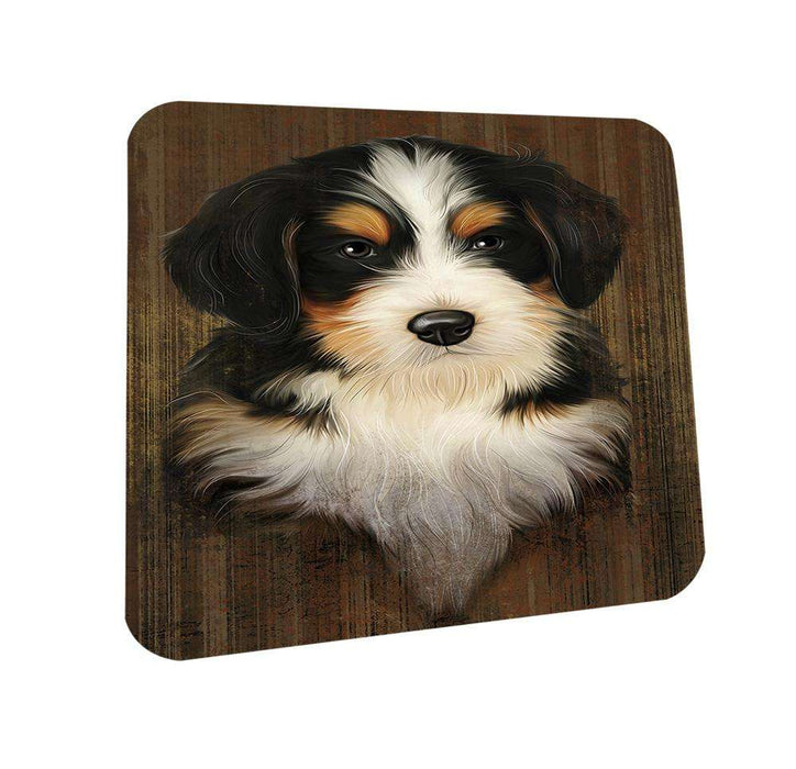 Rustic Bernedoodle Dog Coasters Set of 4 CST50290