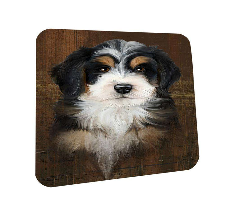 Rustic Bernedoodle Dog Coasters Set of 4 CST50291