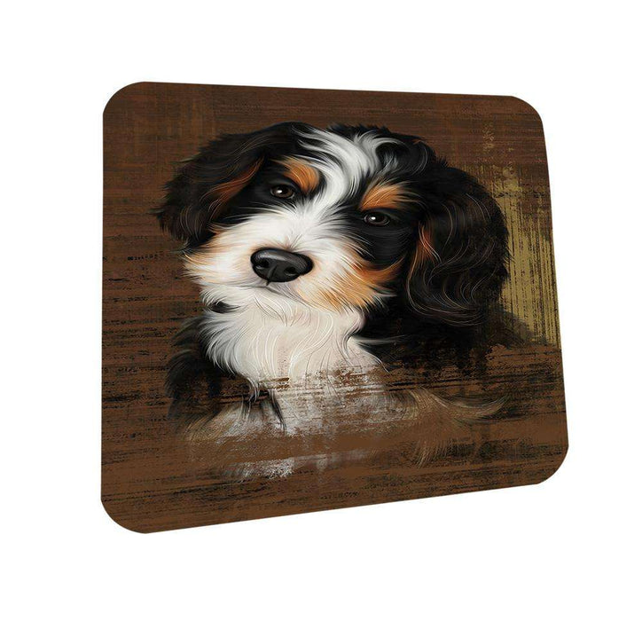 Rustic Bernedoodle Dog Coasters Set of 4 CST50292