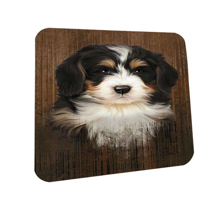 Rustic Bernedoodle Dog Coasters Set of 4 CST50293