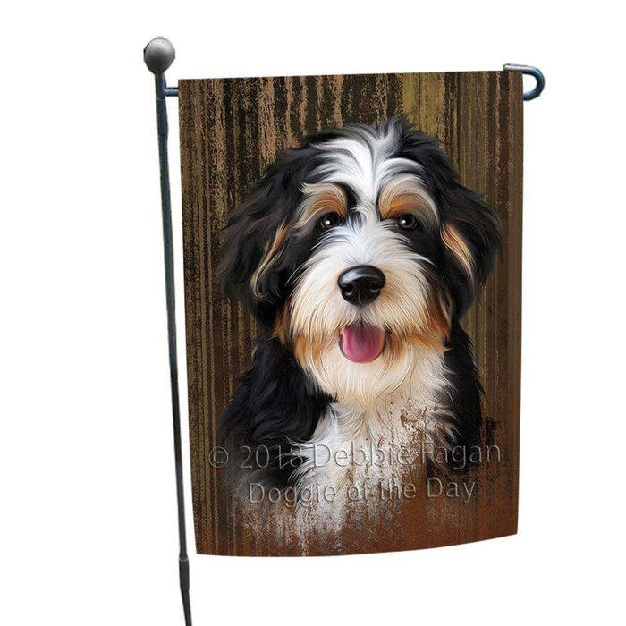 Rustic Bernedoodle Dog Garden Flag GFLG50217