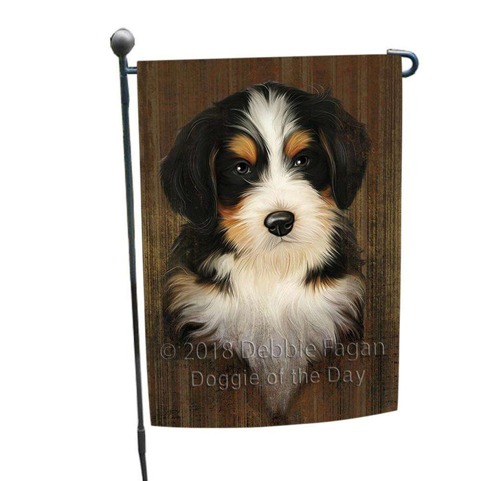 Rustic Bernedoodle Dog Garden Flag GFLG50218