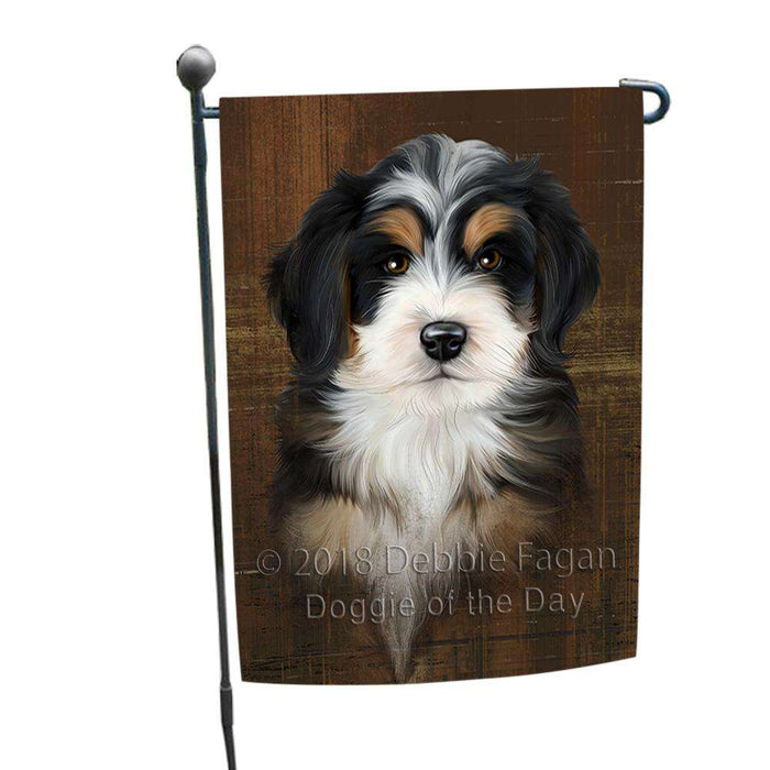 Rustic Bernedoodle Dog Garden Flag GFLG50219