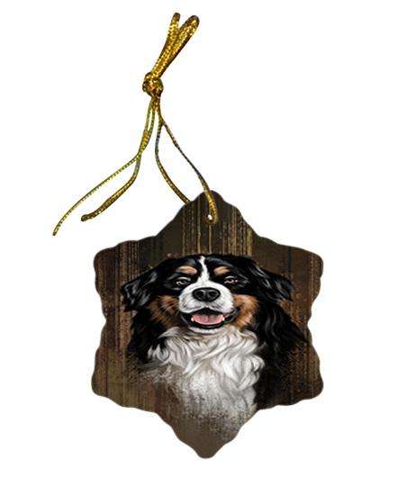 Rustic Bernese Mountain Dog Star Porcelain Ornament SPOR50327