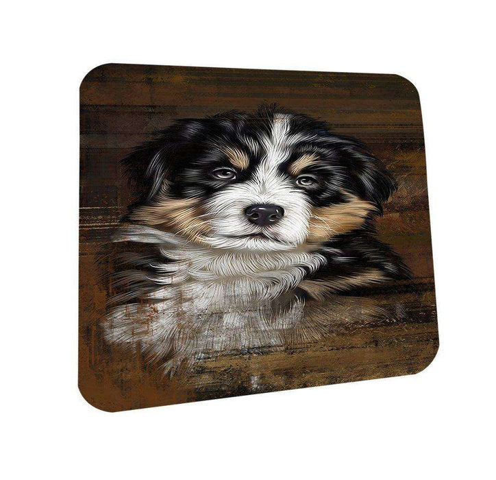 Rustic Bernese Mountain Puppy Coasters Set of 4 CST48162