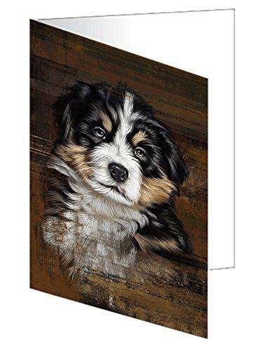 Rustic Bernese Mountain Puppy Handmade Artwork Assorted Pets Greeting Cards and Note Cards with Envelopes for All Occasions and Holiday Seasons GCD49190