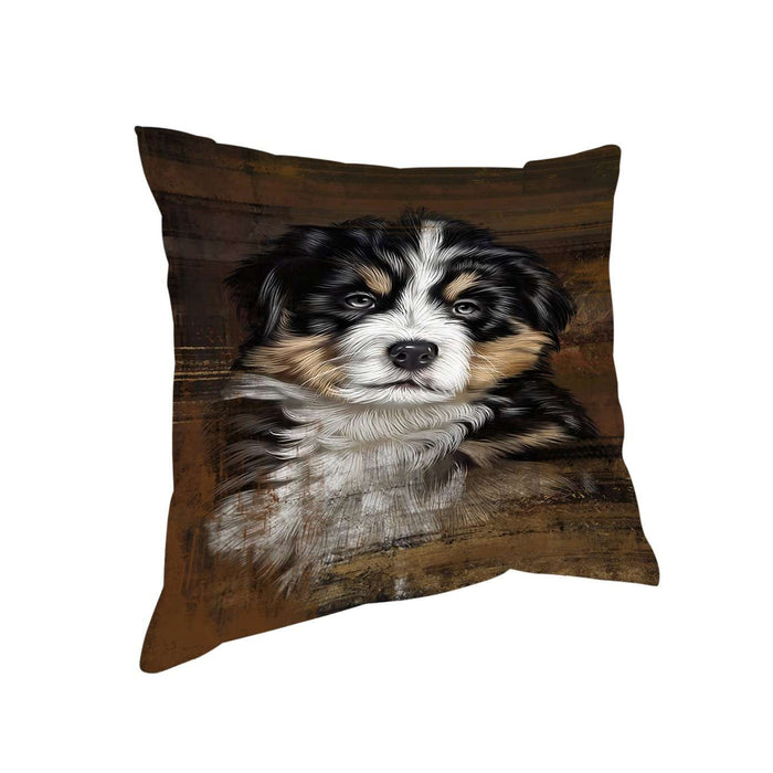 Rustic Bernese Mountain Puppy Pillow PIL48864