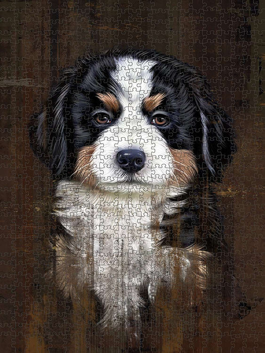 Rustic Bernese Mountain Puppy Puzzle with Photo Tin PUZL48456