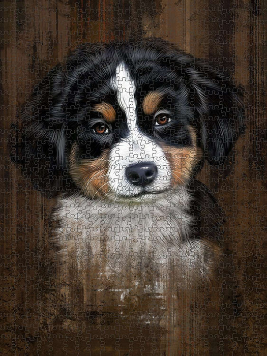 Rustic Bernese Mountain Puppy Puzzle with Photo Tin PUZL48459