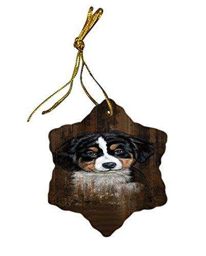 Rustic Bernese Mountain Puppy Star Porcelain Ornament SPOR48194