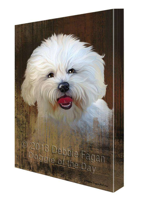 Rustic Bichon Frise Dog Canvas Print Wall Art Décor CVS69308