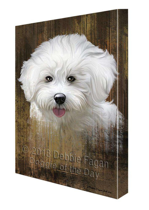 Rustic Bichon Frise Dog Canvas Print Wall Art Décor CVS69317