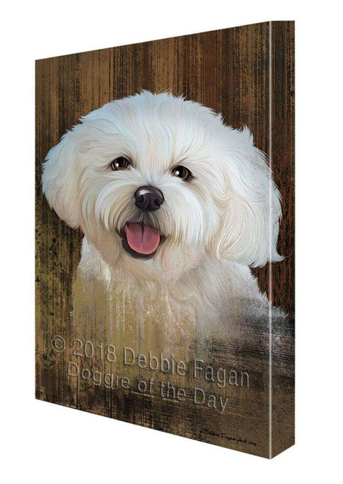 Rustic Bichon Frise Dog Canvas Print Wall Art Décor CVS69326