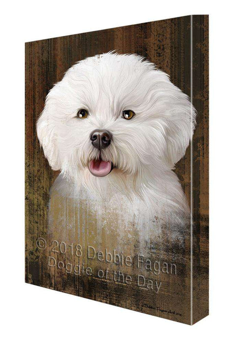 Rustic Bichon Frise Dog Canvas Print Wall Art Décor CVS69335