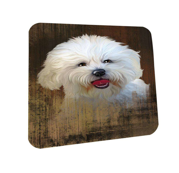 Rustic Bichon Frise Dog Coasters Set of 4 CST50296