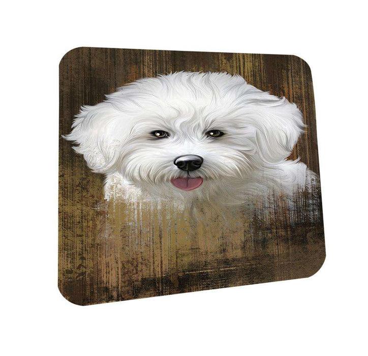 Rustic Bichon Frise Dog Coasters Set of 4 CST50297