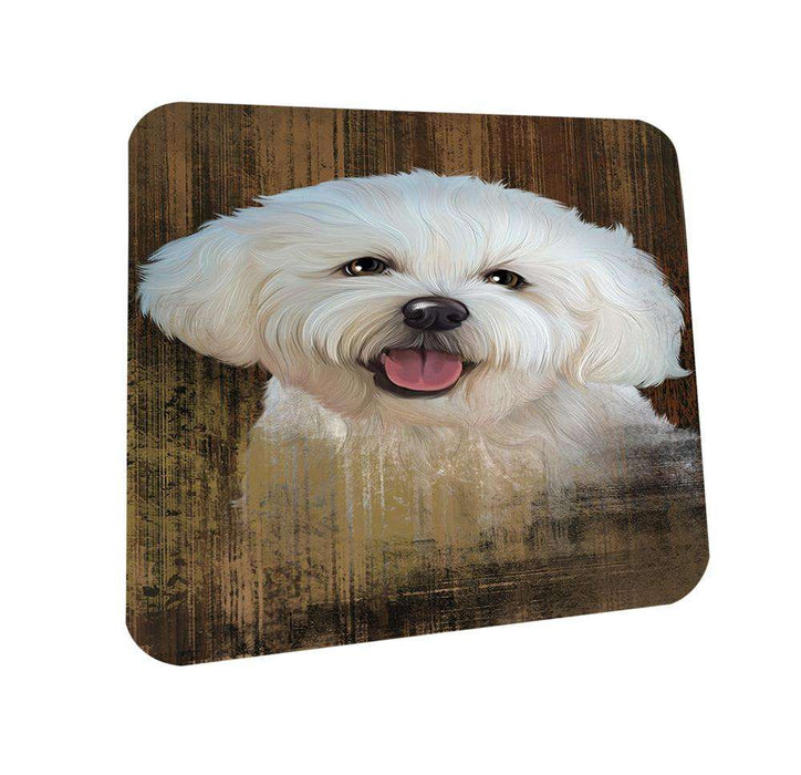 Rustic Bichon Frise Dog Coasters Set of 4 CST50298