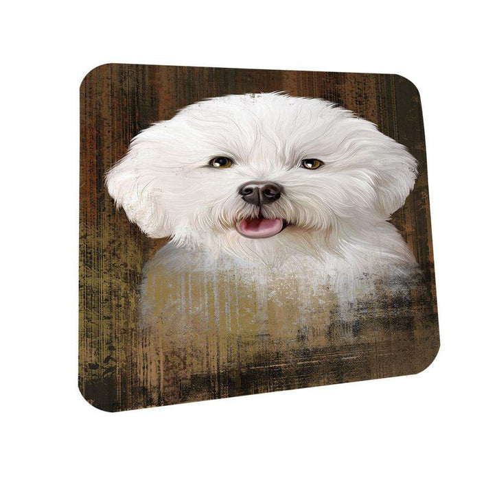 Rustic Bichon Frise Dog Coasters Set of 4 CST50299
