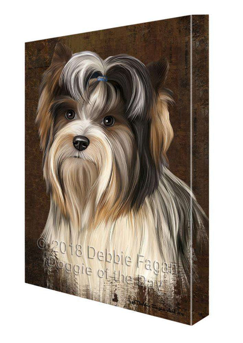 Rustic Biewer Terrier Dog Canvas Print Wall Art Décor CVS107567