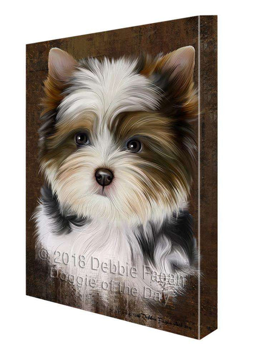 Rustic Biewer Terrier Dog Canvas Print Wall Art Décor CVS107576