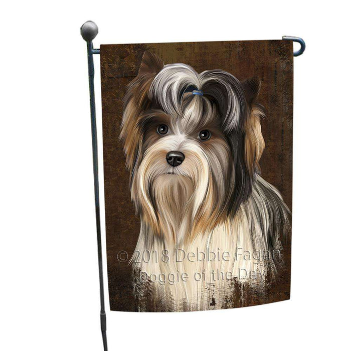 Rustic Biewer Terrier Dog Garden Flag GFLG54475