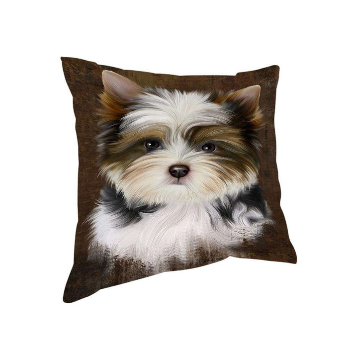Rustic Biewer Terrier Dog Pillow PIL74280