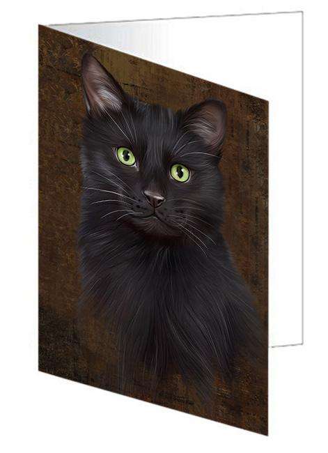 Rustic Black Cat Handmade Artwork Assorted Pets Greeting Cards and Note Cards with Envelopes for All Occasions and Holiday Seasons GCD67274