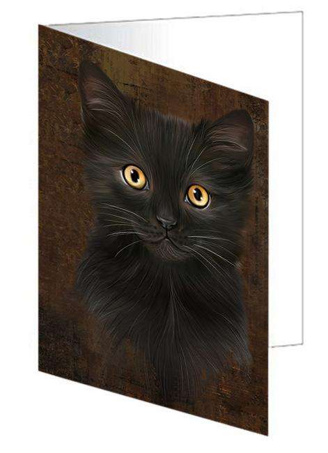 Rustic Black Cat Handmade Artwork Assorted Pets Greeting Cards and Note Cards with Envelopes for All Occasions and Holiday Seasons GCD67277
