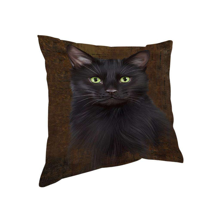 Rustic Black Cat Pillow PIL74284