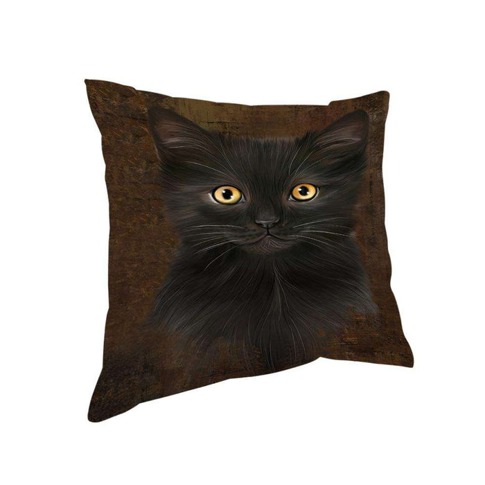 Rustic Black Cat Pillow PIL74288
