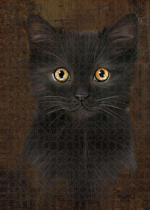 Rustic Black Cat Puzzle with Photo Tin PUZL84820