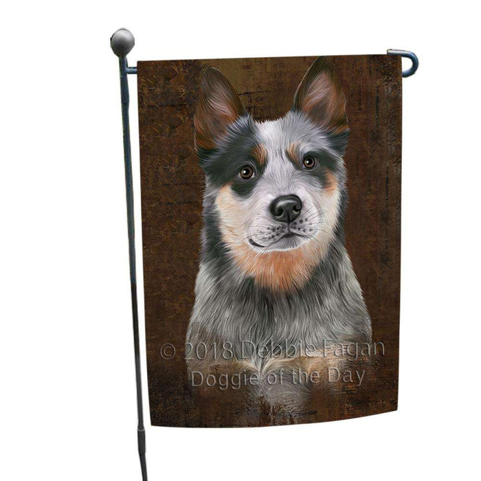 Rustic Blue Heeler Dog Garden Flag GFLG54479