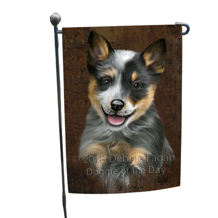 Rustic Blue Heeler Dog Garden Flag GFLG54482
