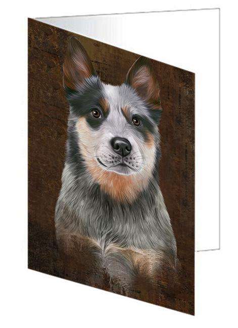 Rustic Blue Heeler Dog Handmade Artwork Assorted Pets Greeting Cards and Note Cards with Envelopes for All Occasions and Holiday Seasons GCD67280