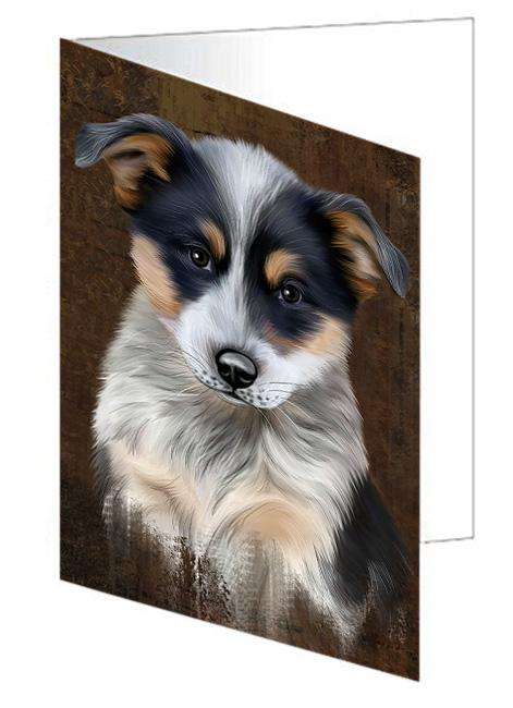 Rustic Blue Heeler Dog Handmade Artwork Assorted Pets Greeting Cards and Note Cards with Envelopes for All Occasions and Holiday Seasons GCD67283