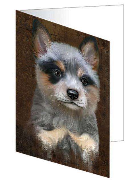Rustic Blue Heeler Dog Handmade Artwork Assorted Pets Greeting Cards and Note Cards with Envelopes for All Occasions and Holiday Seasons GCD67286