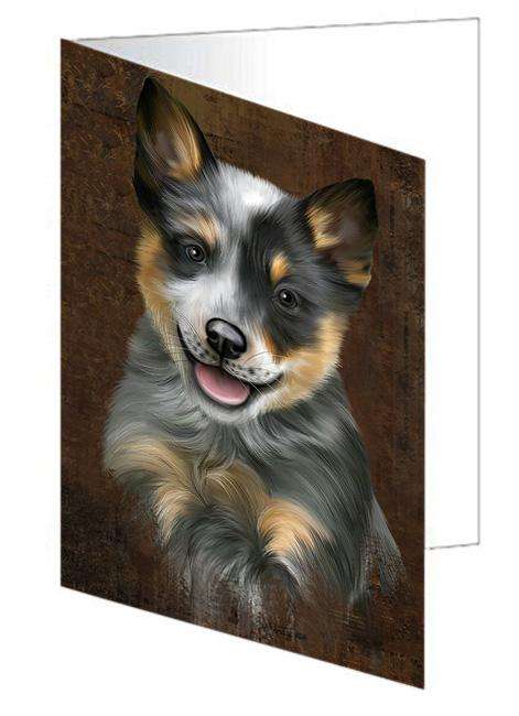 Rustic Blue Heeler Dog Handmade Artwork Assorted Pets Greeting Cards and Note Cards with Envelopes for All Occasions and Holiday Seasons GCD67289